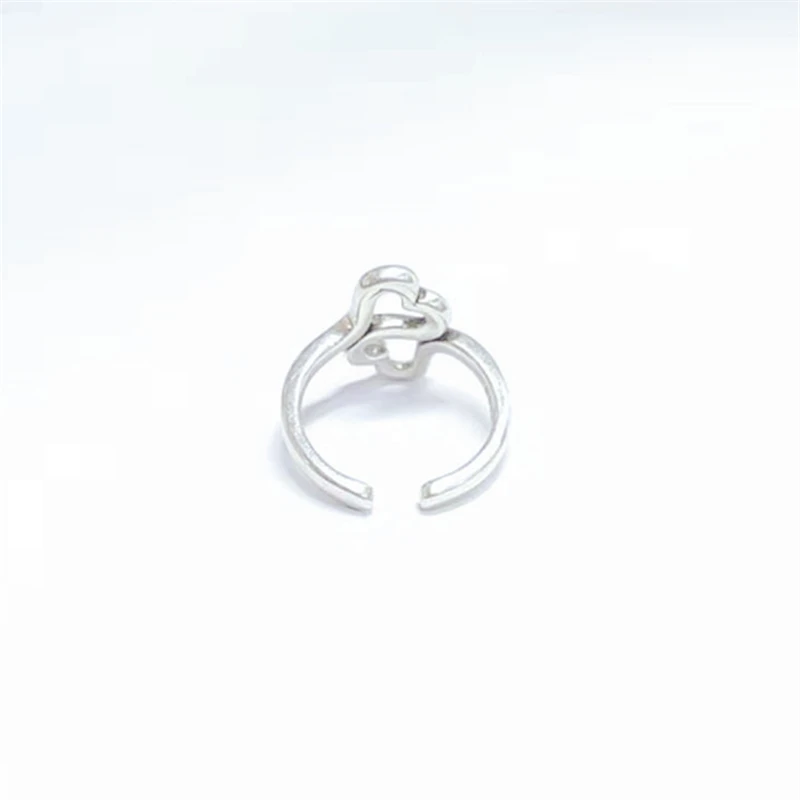 

Japan Korean Fashion Rings 2020 Women Petal Unique Knuckle Ring Tibetan Sliver Two Heart Love Adjustable Rings Gift KJZ0411