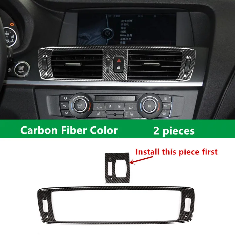 

Центр Управление воздуха Рамка для украшения выходного отверстия Накладка для BMW X3 F25 углеродного волокна Стиль кондиционера воздуха венти...