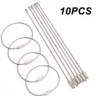 10 шт.лот, брелок из нержавеющей стали, веревка для ключей EDC, трос, петля, винт, замок, гаджет, кольцо, брелок сделай сам, ручные инструменты 100150200 мм