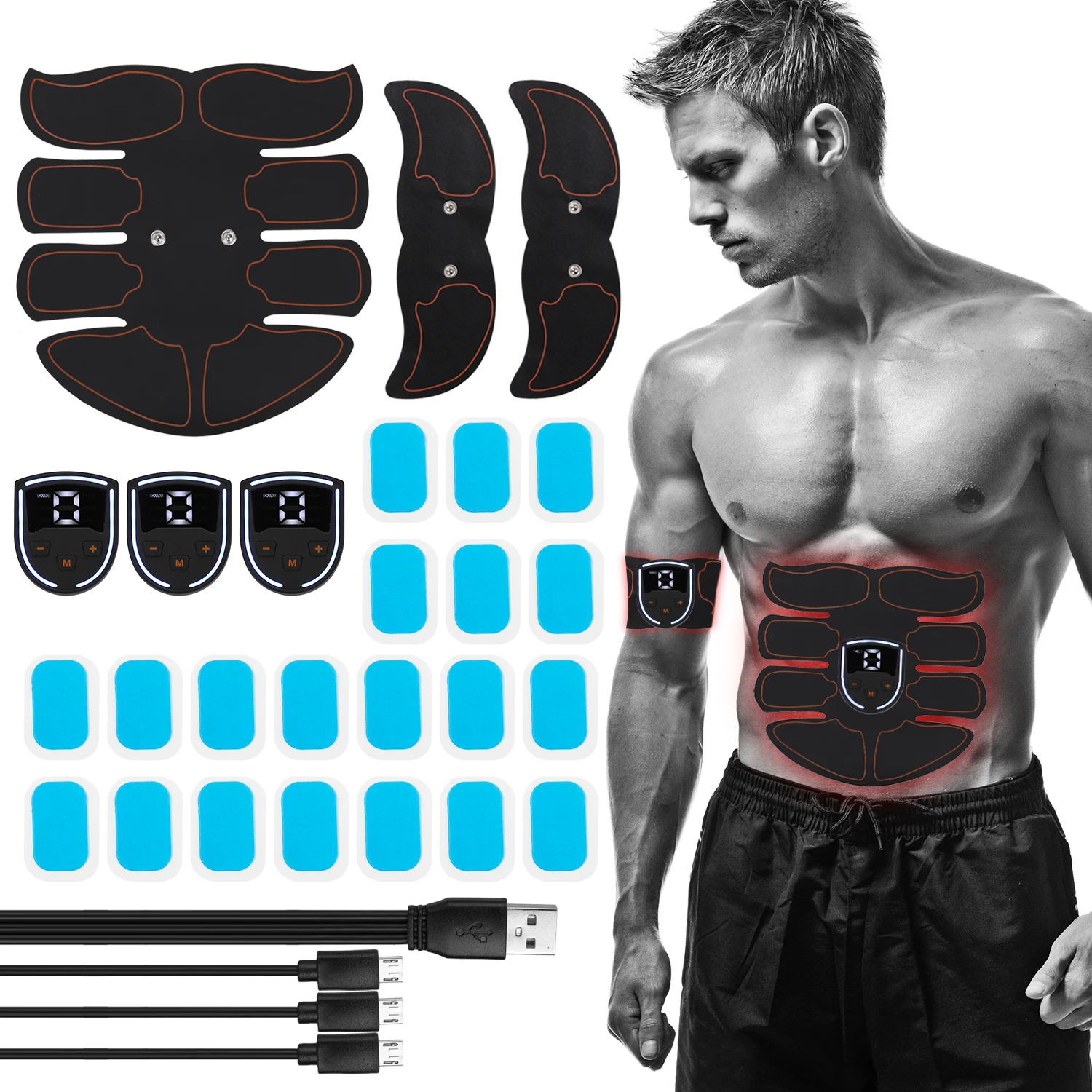 Muscle Trainer Abdominal Electrostimulation Multifunctional Fitness Accessories ABS Sculpting Pad Belly Arm Leg Massagers | Спорт и