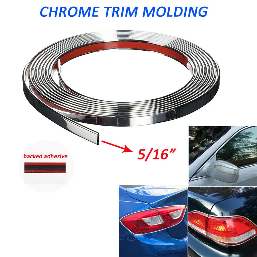 

Trim Decorative Strip Universal 5/16\" 8mm Car Chrome Decorate Door Parts