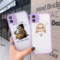 pug french bulldog cute cartoon luxury design phone case matte transparent for iphone 7 8 11 12 plus mini x xs xr pro max cover