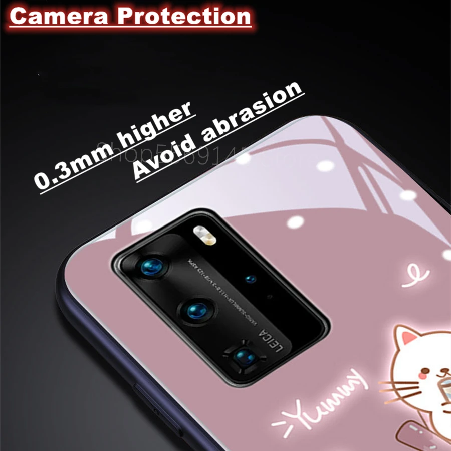 Противоударный стеклянный чехол с подсветкой для звонков Huawei P30 P20 P40 Pro