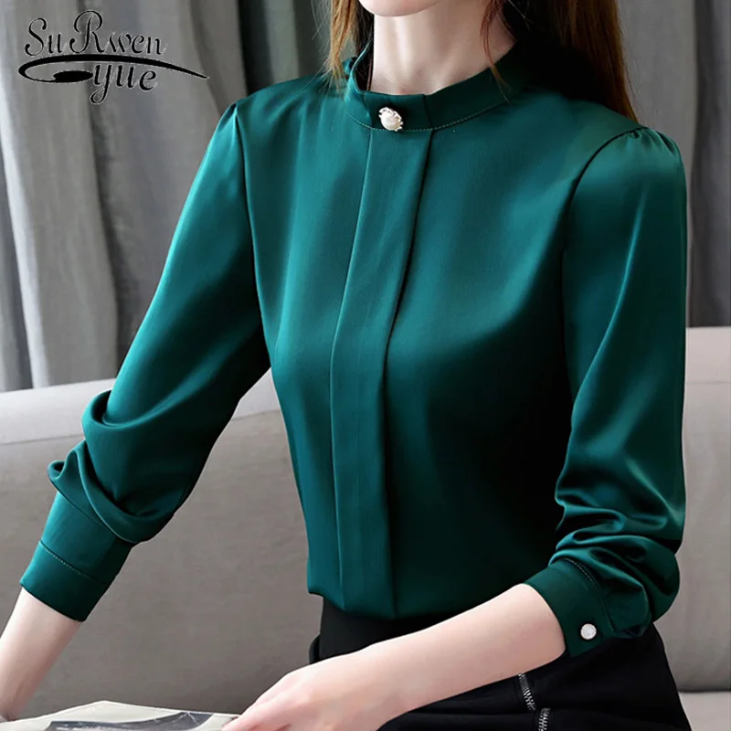 Женская шифоновая блузка с длинным рукавом свободного покроя|blusas fashion|shirt femalechiffon