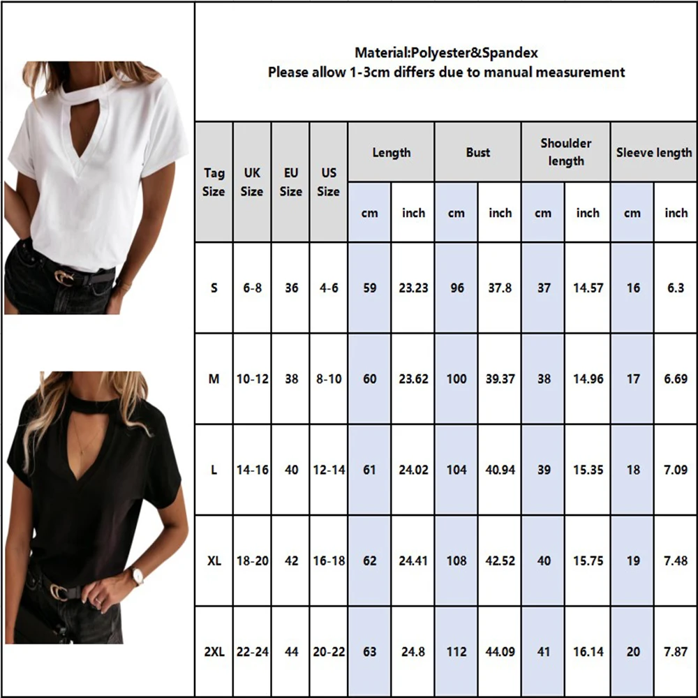 

Summer Fashion Classic Solid Color T-shirt Open Chest Hollow Out Sexy Shirt Short Sleeve Women Tee Vintage Pure Cotton Tops D30