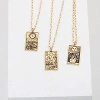 geometric tarot necklace electroplating on the neck stainless steel gift for women decoration hip hop gothic accessories jewelry