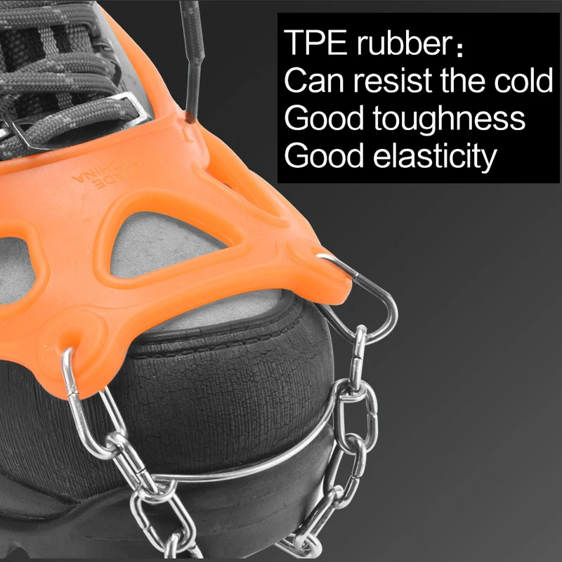 19 Teeth Stude Ice Gripper Spike for Shoes Anti-Slip Anti-Skid Non-slip Covers Snow Crampons Cleats Grips Climbing Shoe Boots