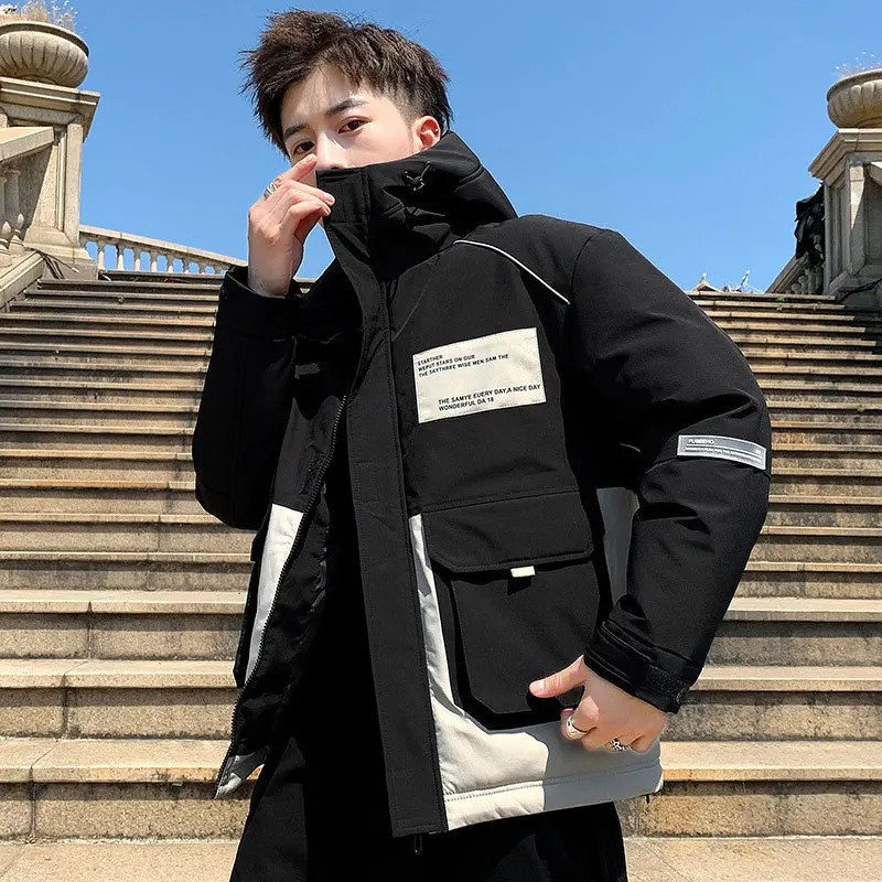 Plus Size Casual Winter Hooded Workwear Cotton-padded Jacket 2021 New Korean Cotton-padded Jacket Boys All-match Casual Jacket