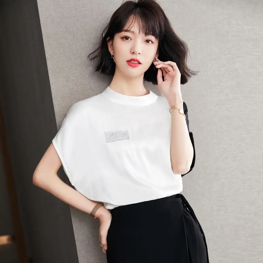 

Новая женская летняя повседневная элегантная рубашка с коротким рукавом, Женский клетчатый шифоновый топ