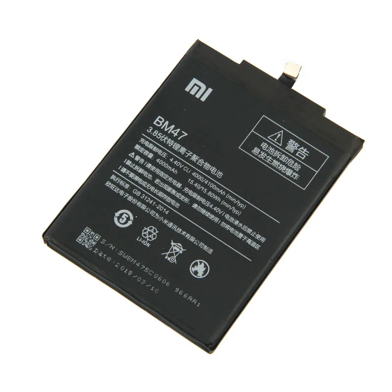 Оригинальный аккумулятор для телефона Xiaomi Redmi 3S 3s 3X BM47 4X 4100 мАч | Мобильные