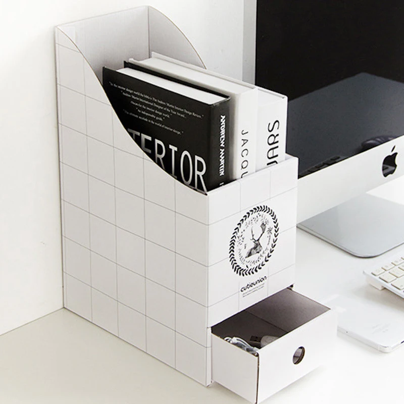 Офисная настольная коробка для хранения бумаги книжная полка стойка файлов с