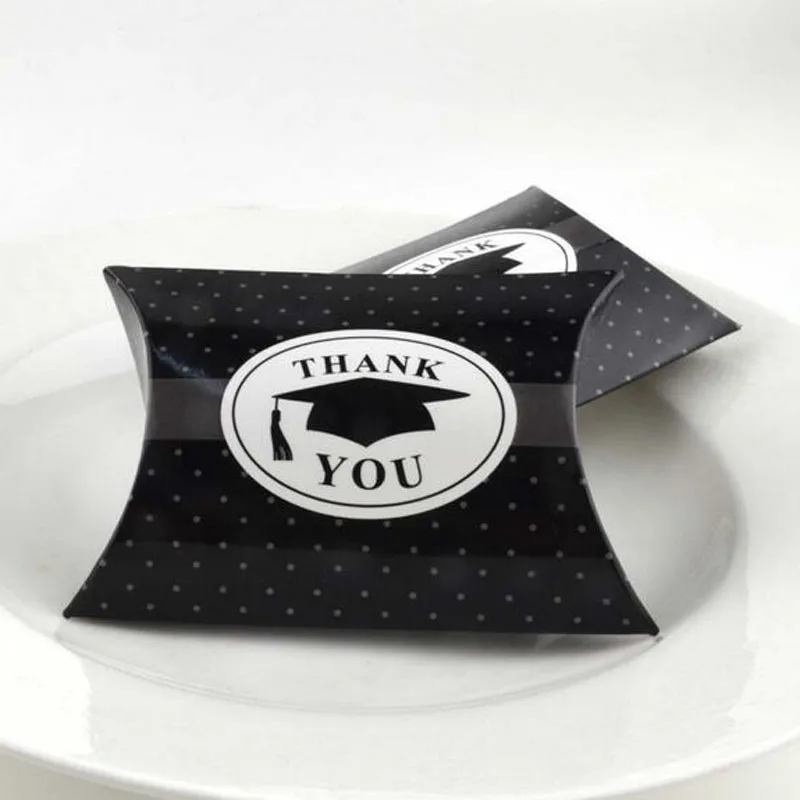 30/50/100 шт. &quotспасибо&quot черный Выпускной бакалавра Кепки Подушка подарочные
