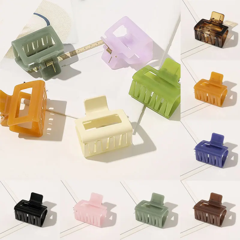 

2020 Fashion Korean New Simple Rectangle Acetate Acrylic Geometric Rectangle Hair Clips Hairpins Hair Accessories for Women
