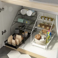 simple 3 tier under sink cabinet organizer with sliding storage drawer desktop pull out organizer for kitchen bathroom office