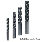 Сверло из быстрорежущей стали с точечным сварным швом, 2 шт., 3, 4, 5, 6 мм, для резкиудалениярезки, наконечник кобальта, отверстие для канавок, пила, Столярный деревообрабатывающий инструмент
