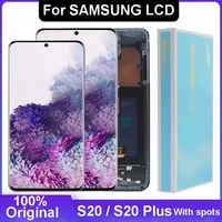 original lcd for samsung galaxy s20 g980 g980f display touch screen digitizer for samsung s20 plus g985 g985f screen with spots
