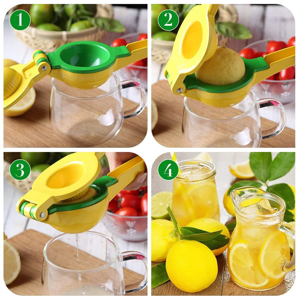 

Manual Lemon Squeezer Aluminum Alloy Two in One Fruit Juicer Multifunctional Juicer Handle Press Lemon Clip Home Kitchen