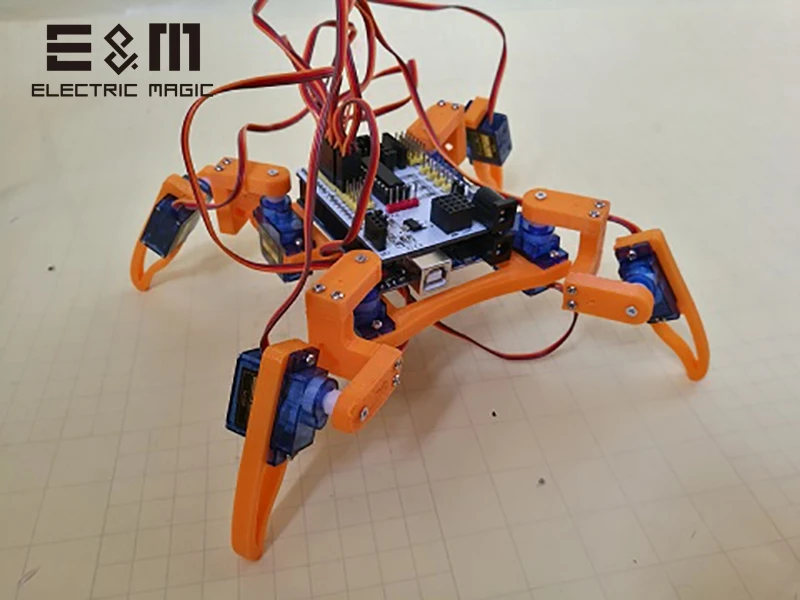 12DOF 8DOF 3D принт 4 брюки с широкими штанинами рулевой двигатель Робот с изображением Человека-паука с Bluetooth контроллер Comptiable является производителем Arduino для вождения доска DIY Наборы - Цвет: B 8DOF full set