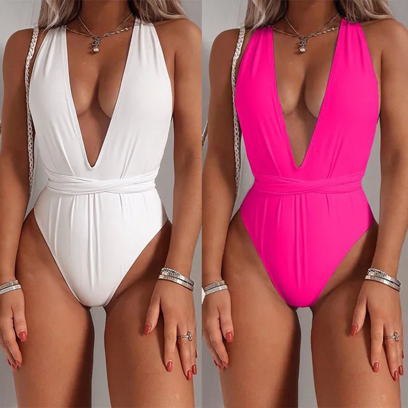 Сексуальный сдельный купальник бикини для женщин 2020 Летняя мода хлопок