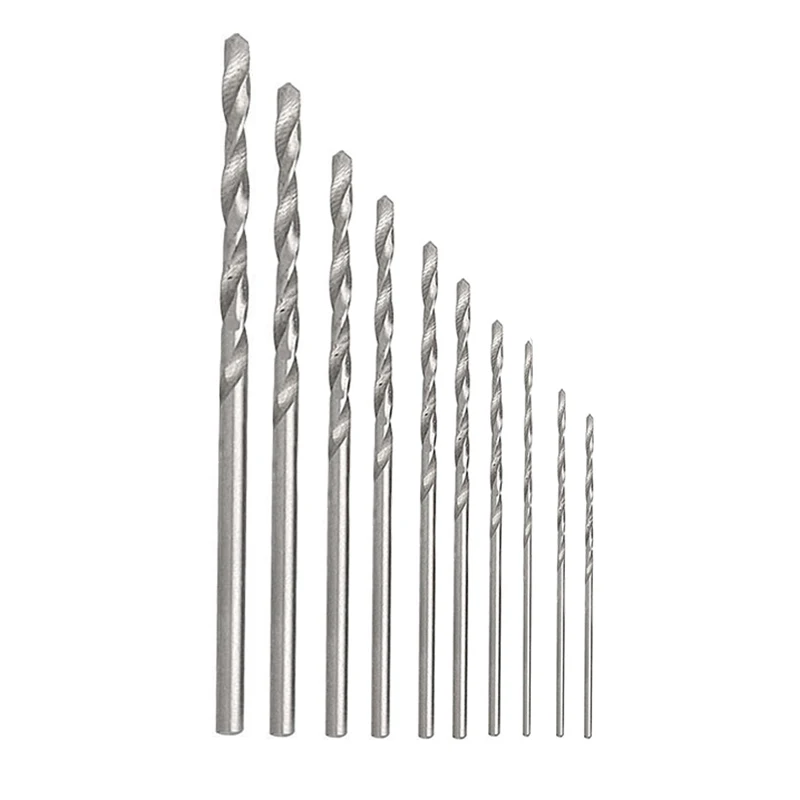 

Aluminum Micro Hand Drill Keyless Chuck + 10pcs Screw Drills Bits 0.5-2mm Silver