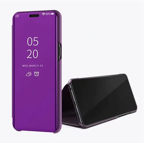 Purple red Умный зеркальный флип-чехол для телефона Xiaomi Redmi Note 7 6 5 Pro, чехол на Xiomi Redmi 7A 8A S2 5 Plus GO K20 Note 8 4X4 5A Fundas - Цвет: Purple red
