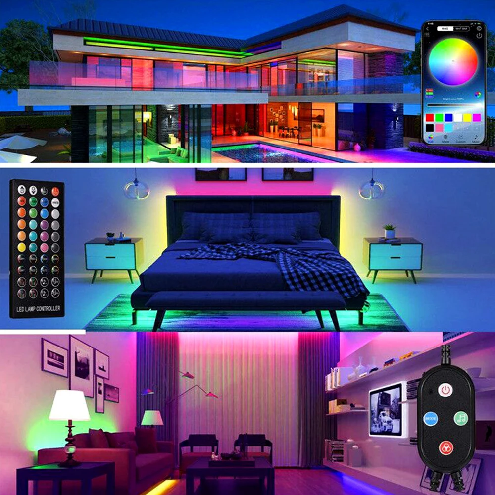 

USB LED String Light Bluetooth App Control Copper Wire String Lamp Waterproof Outdoor Fairy Lights with Controller for Christmas