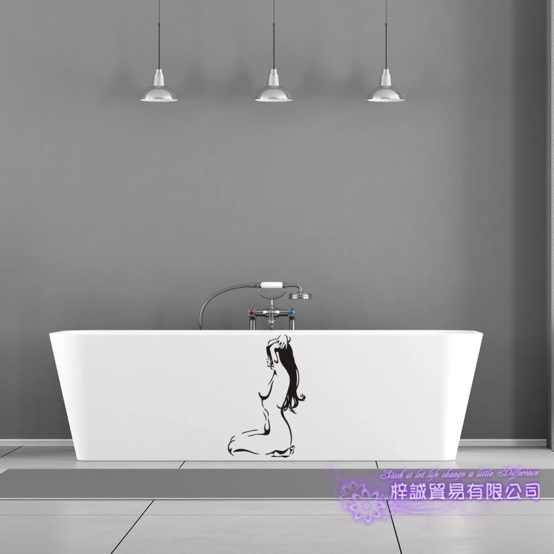 Сексуальная девушка наклейка Красота голой Стикеры стены Ванная комната для