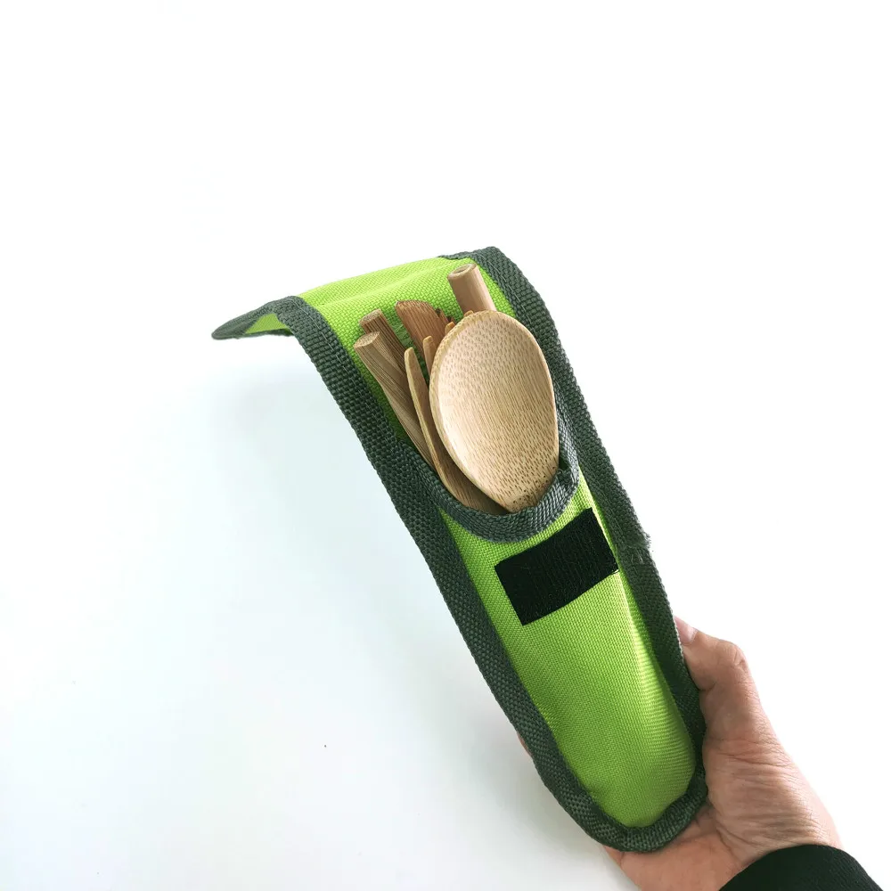 Набор бамбуковых столовых приборов многоразовый переносной набор ножи вилка