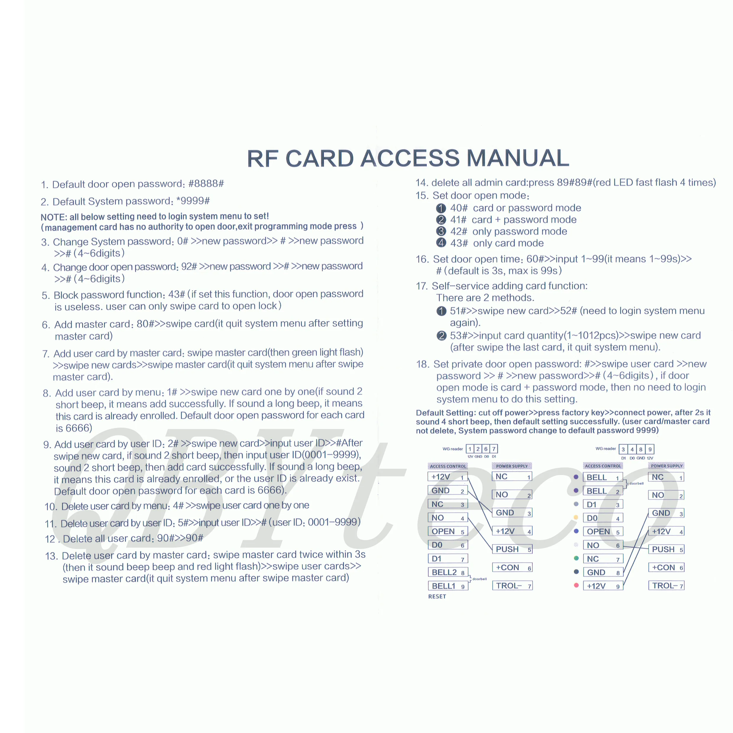 QBYteco RFID Система контроля доступа устройство машина дверного замка качество