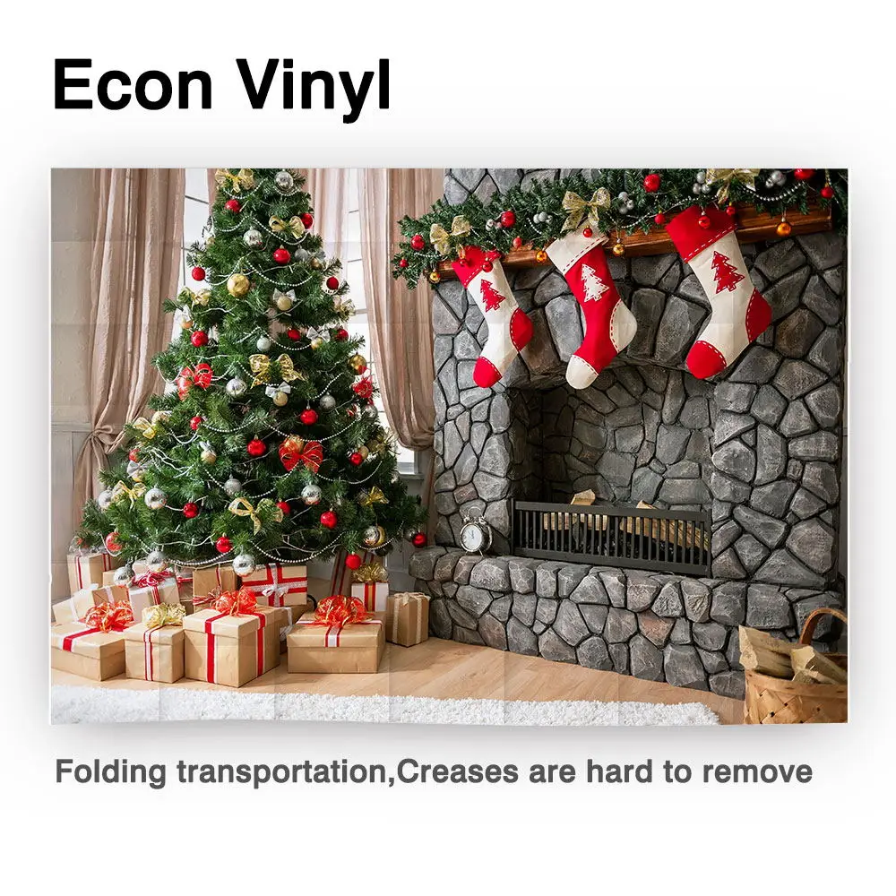 Фон Funnytree для фотостудии Рождественская елка украшение камин снег Зимний подарок