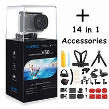 AKASO V50 PRO 4K Cam 30FPS с сенсорным экраном, Wi-Fi, уличная спортивная экшн-камера с Els Ultra HD, водонепроницаемая DV 20M+ палка для селфи, подарки