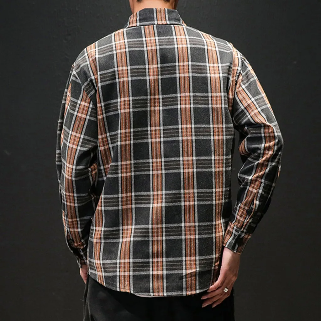 Рубашка camisa новинка сезона осень зима 2020 синяя клетчатая рубашка в клетку