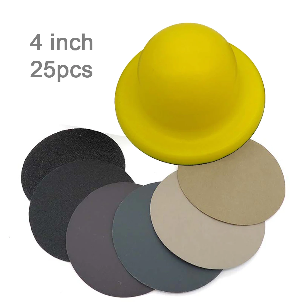 Новый шлифовальный комплект 4 дюймовая ручная блок круглый станок + наждачные