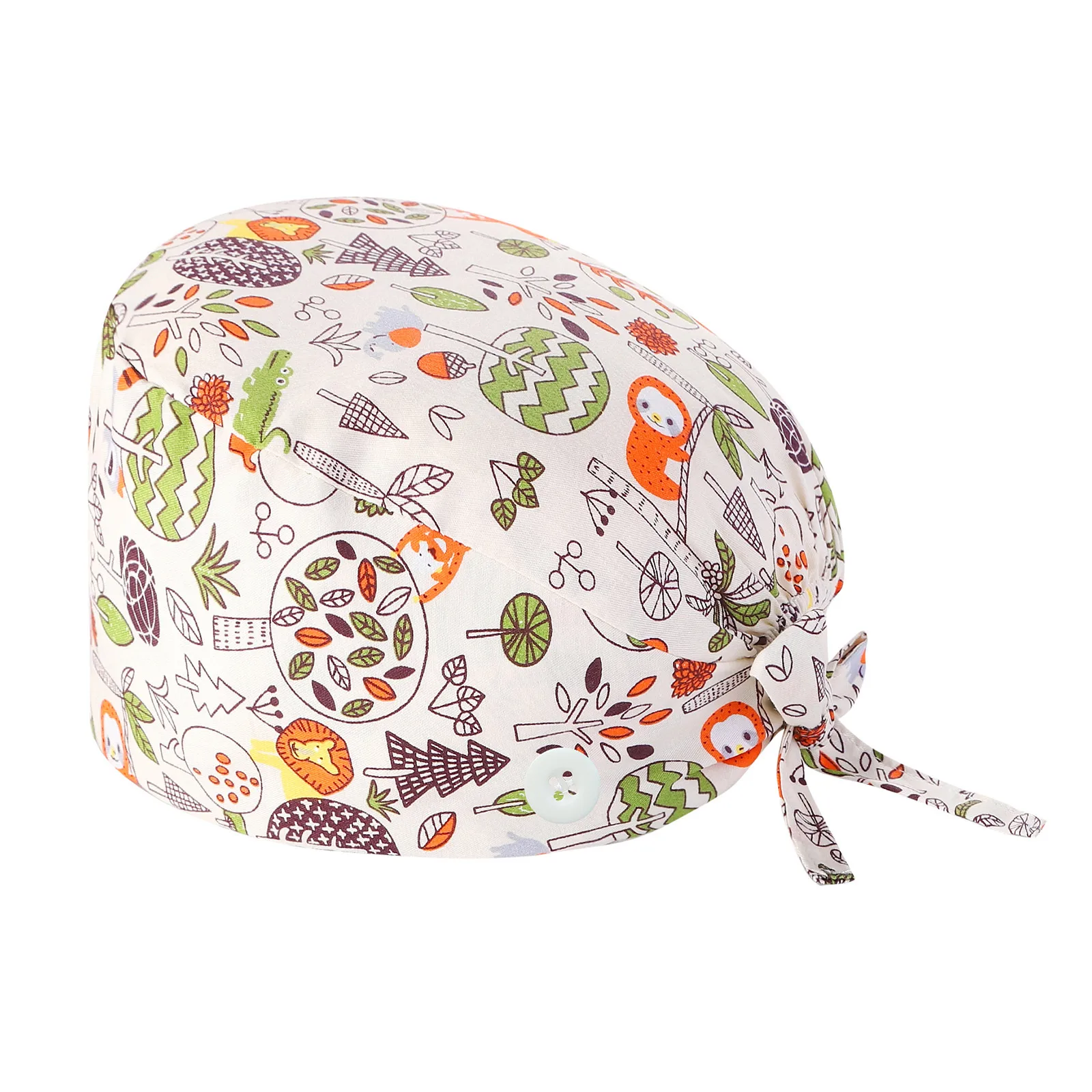 

Scrubs caps with Buttons Print Lab Hat High Quality Adjustable Scrubs Women Caps Beauty Salon Work Caps gorros quirurgicos A20