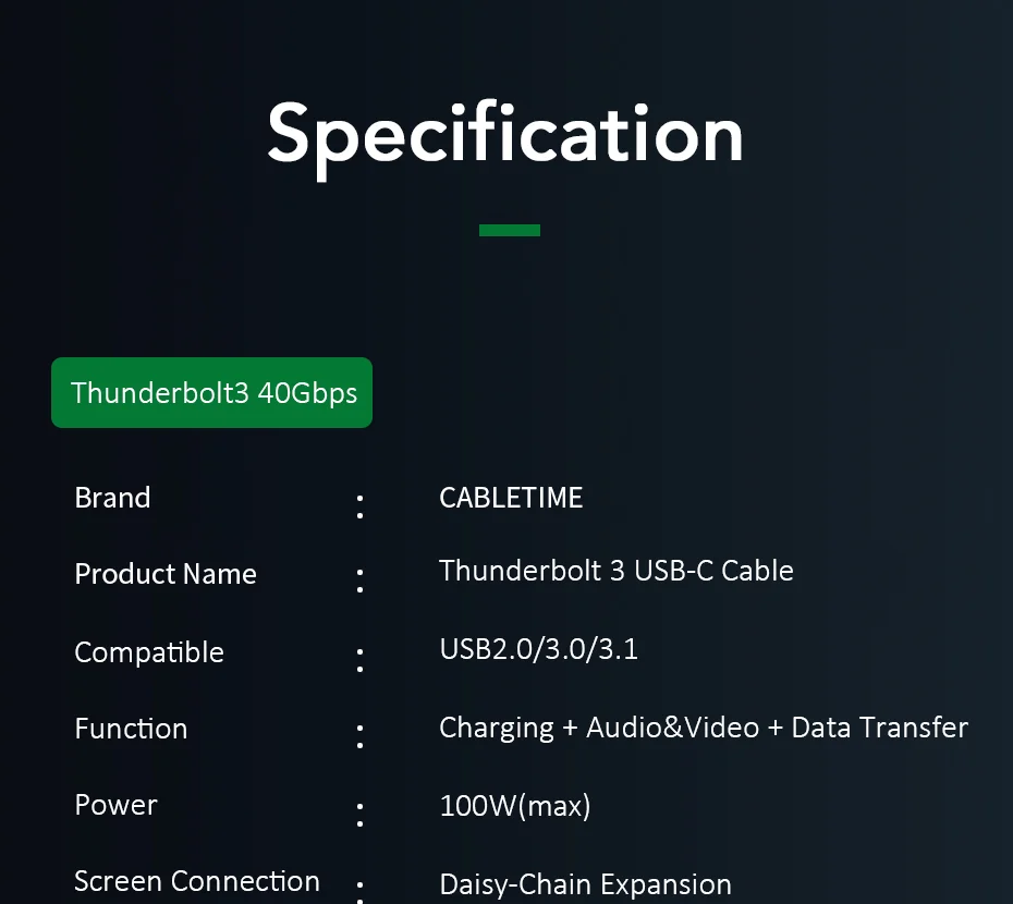 40gbps, certificado, super transferência de dados, para