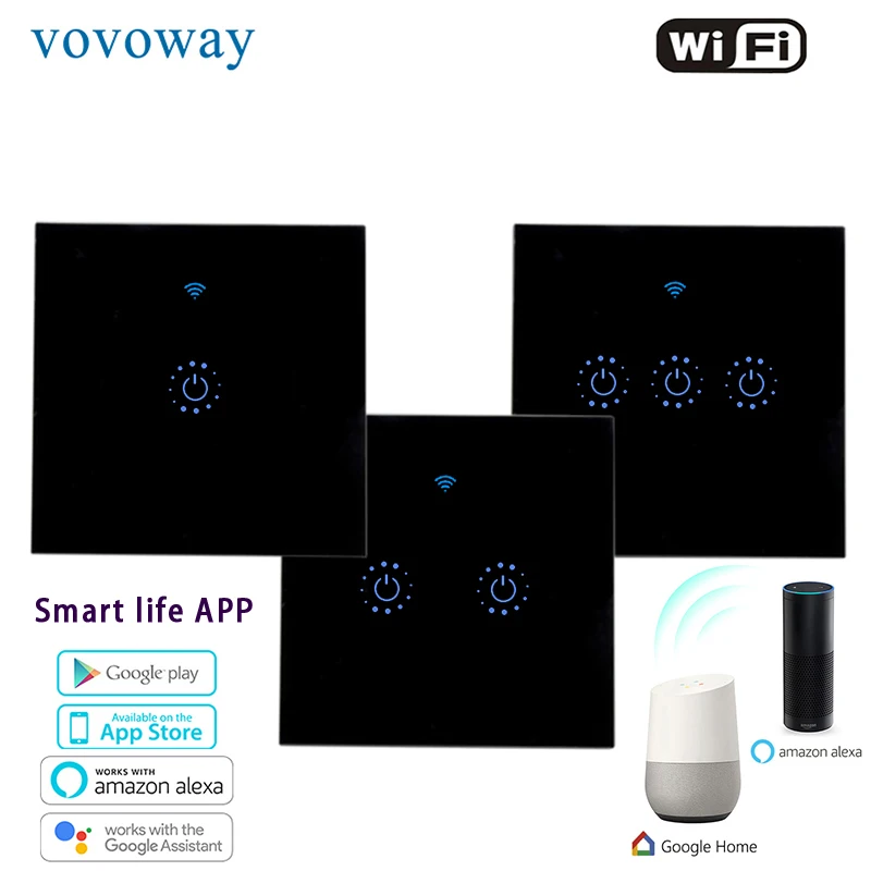 Умный сенсорный выключатель с Wi Fi управление через приложение голосовое Google Home