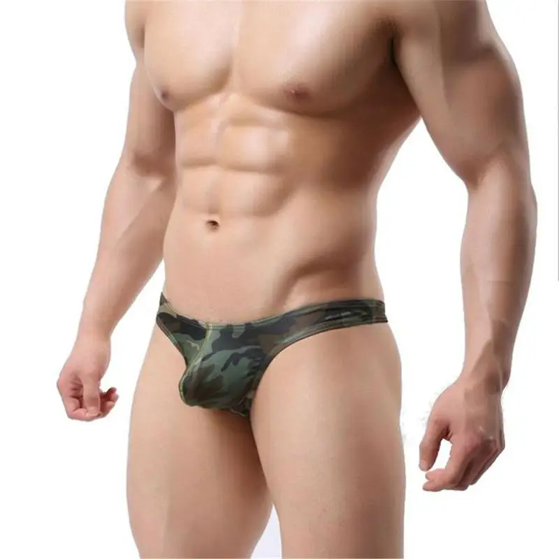 Сексуальное мужское нижнее белье YUFEIDA камуфляжные бикини-стринги трусы-брифы с