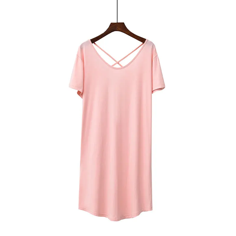 Ночная сорочка женская Модальная с V образным вырезом и широким рукавом|Ночные