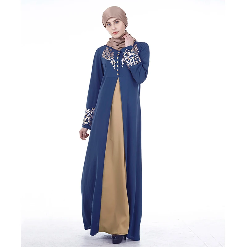 2019 New Arrival Abaya Turkey Winter Muslim Women's Middle Eastern Hot Stamping Dress Female Elegant Fashion Evening | Тематическая