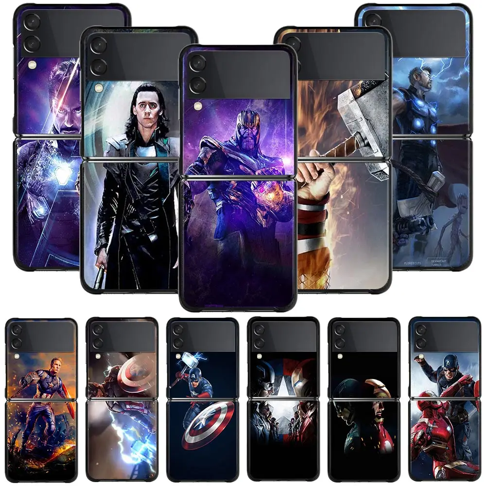 

Phone Case For Samsung Z Flip3 5G for Galaxy Z Flip 3 5G z flip zflip3 PC Funda Hard Coque Marvel The Avengers Captain America
