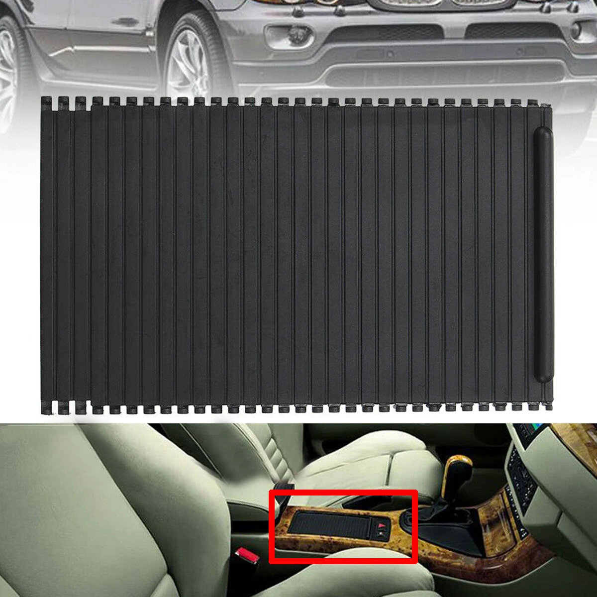 

Center Console Roller cover Auto For BMW X5 E53 2000-06 Interior Useful