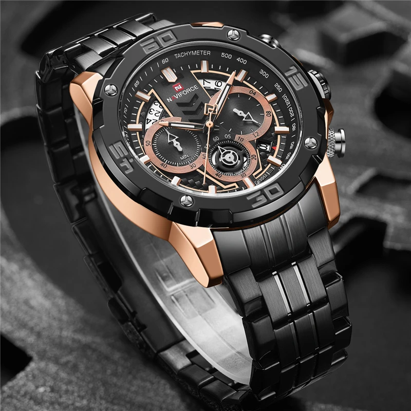 Часы NAVIFORCE Мужские кварцевые водонепроницаемые с датой | Наручные часы