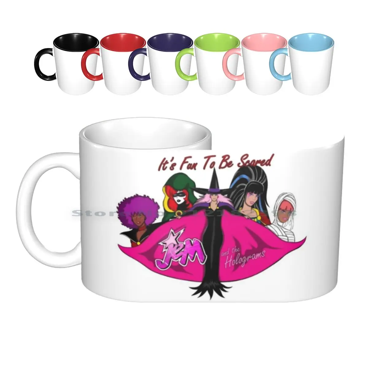 

Это весело, чтобы бояться, керамические кружки, кофейные чашки, кружка для молока и чая, Хэллоуин, Jem и голограммы, Aja Kimber Shana Raya, радость быть