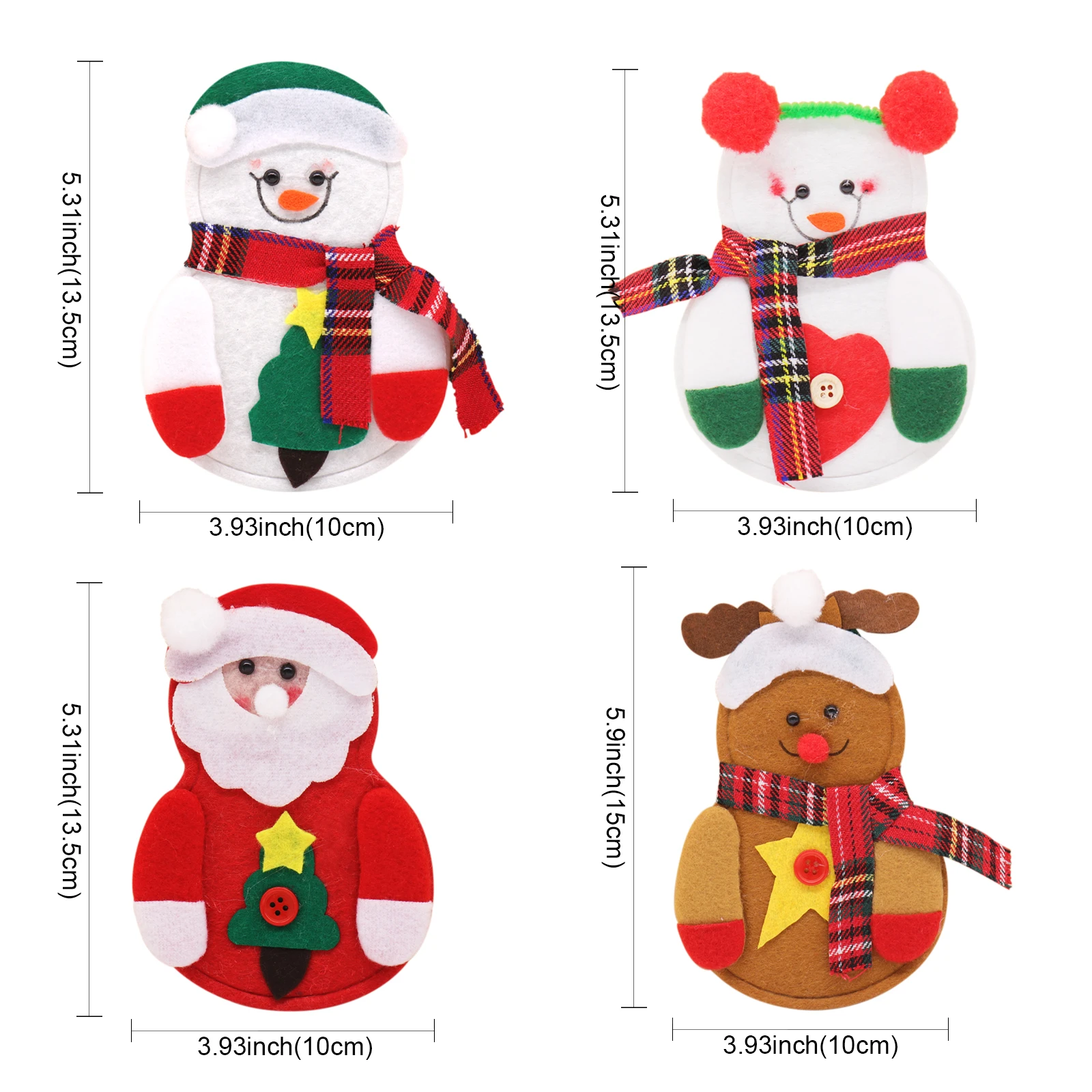 

Christmas Decorations for Home Party Table Cutlery Bags Snowman Santa Claus Tableware Holder Pocket Navidad Natal Ornaments