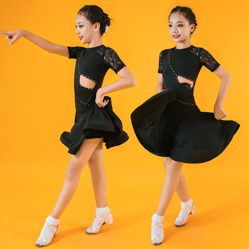 Children Professional Latin Dance Dress for Girls Ballroom Competition Dresses kids Modern Waltz/tango / Cha Costumes | Детская одежда