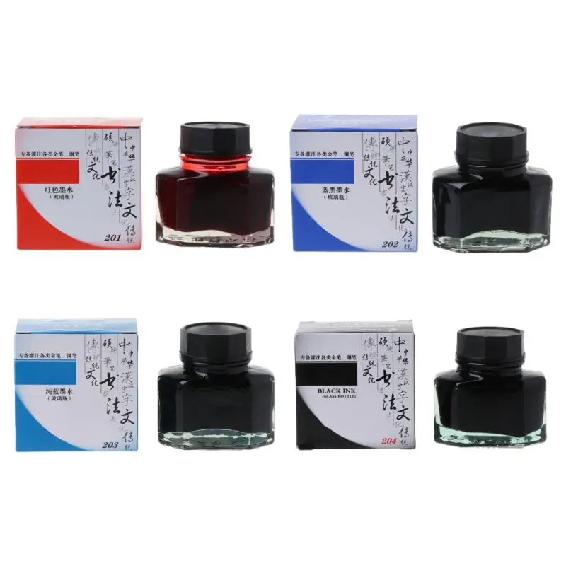 

50ml Bottled Glass Smooth Writing Fountain Pen Ink Refill School Student Stationery Office Supplies R66F