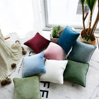 modern style pillowcase 3535cm pure color pillow case velvet pillow cover christmas decorations for home funda almohada