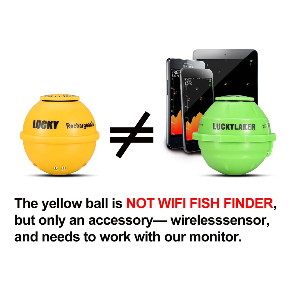 

FF1108-1CWLA Rechargeable Wireless Sonar for Fishing 45M Water Depth Echo Sounder Fishing Finder Portable Fish Finder
