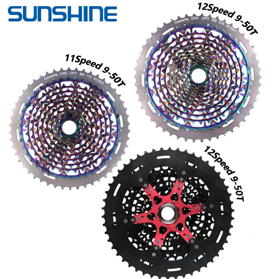 Кассета SUNSHINE для горного велосипеда запчасти 11/12 скоростей 9 50T XD 375G батарейный