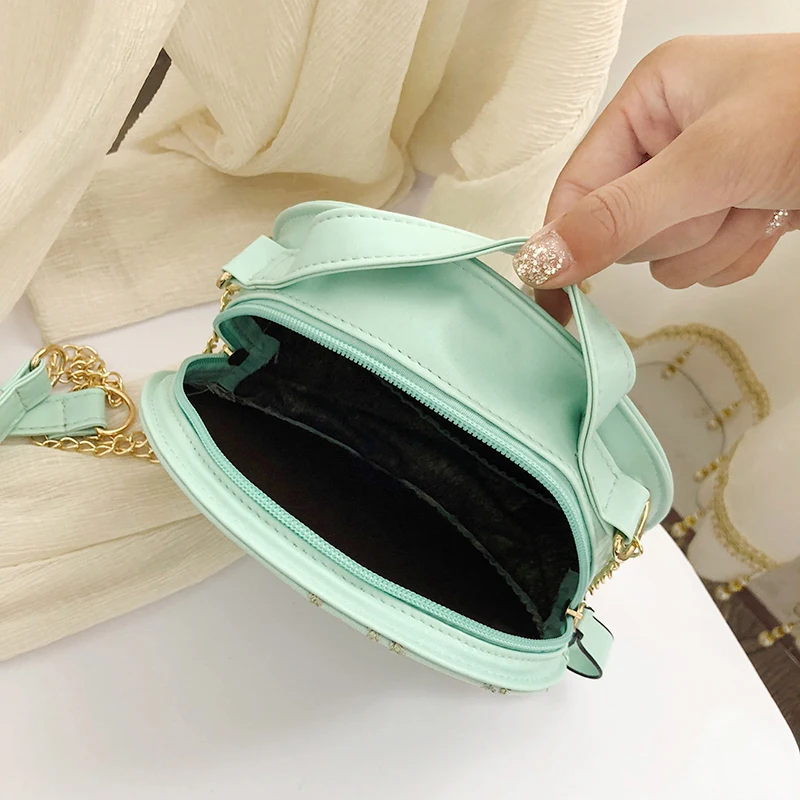 

Beibaobao Fashion Lace Women's Shoulder Bags 2021 Hot Handbags Luxury Crossbody Bags Chains Circular Messenger Bag Lady Girl Bag